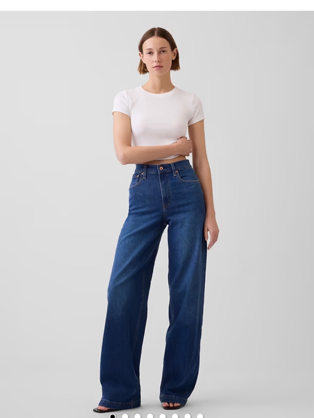 GAP High-Rise Wide-Leg Jeans - Blue 27, 4p